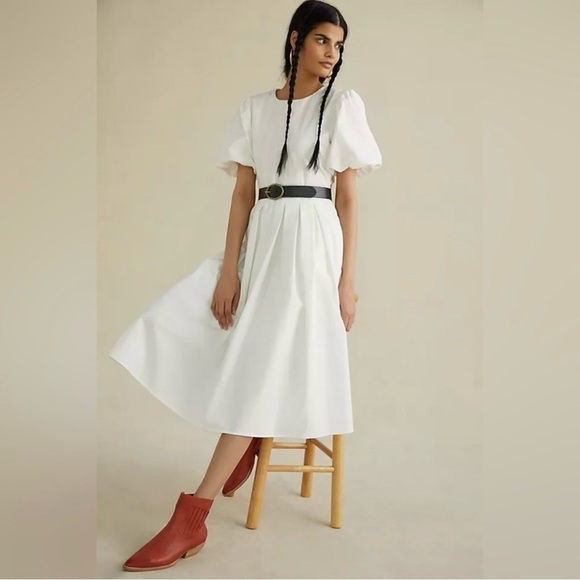 Anthropologie Dresses & Skirts - Anthropologie Eri + Ali Corset-Seamed Midi Dress White Size 28W NWT Plus Size